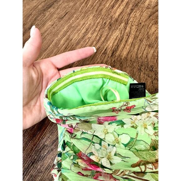 Jay Godfrey Floral Strapless Romper Green - Picture 3 of 5